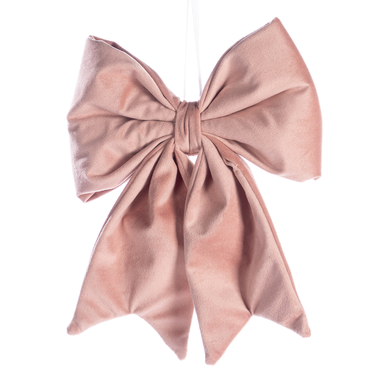 Ornament fundă umplută din textil, roz deschis, 27 cm