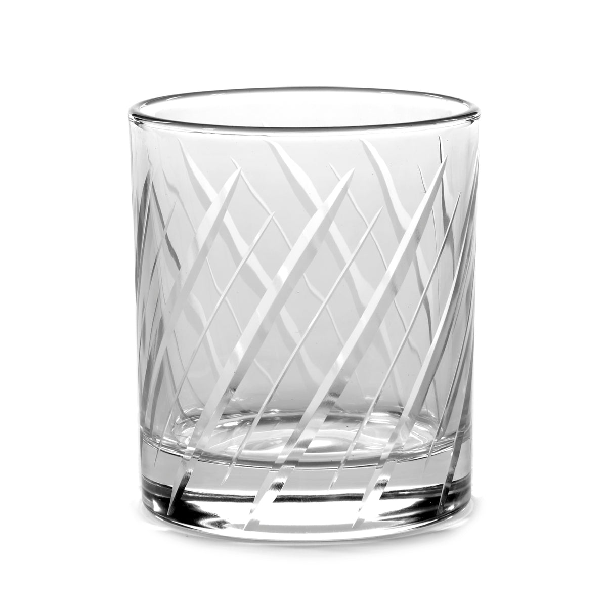 Pahar de whisky din sticlă tăiată manual, transparent, 10 cm