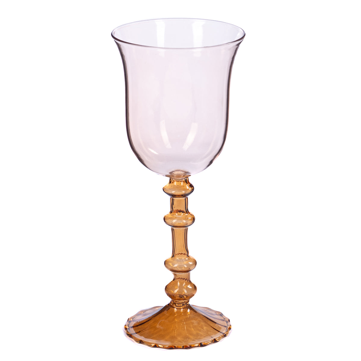 Pahar din sticlă bicoloră, portocaliu/cupru/roz, 21 cm