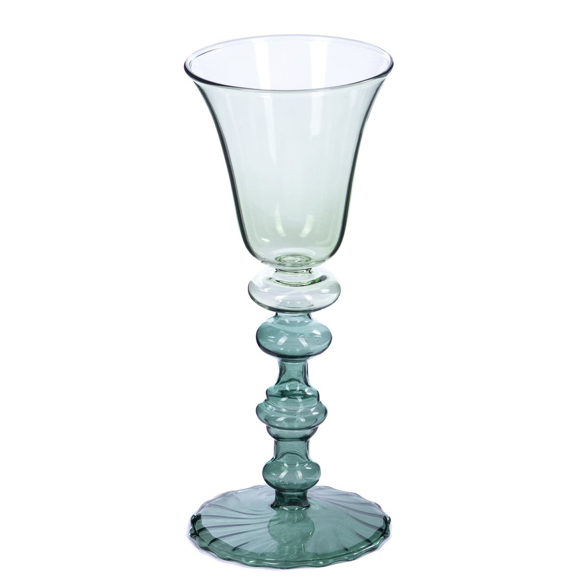 Pahar din sticlă bicoloră, verde/albastru, 18,5 cm