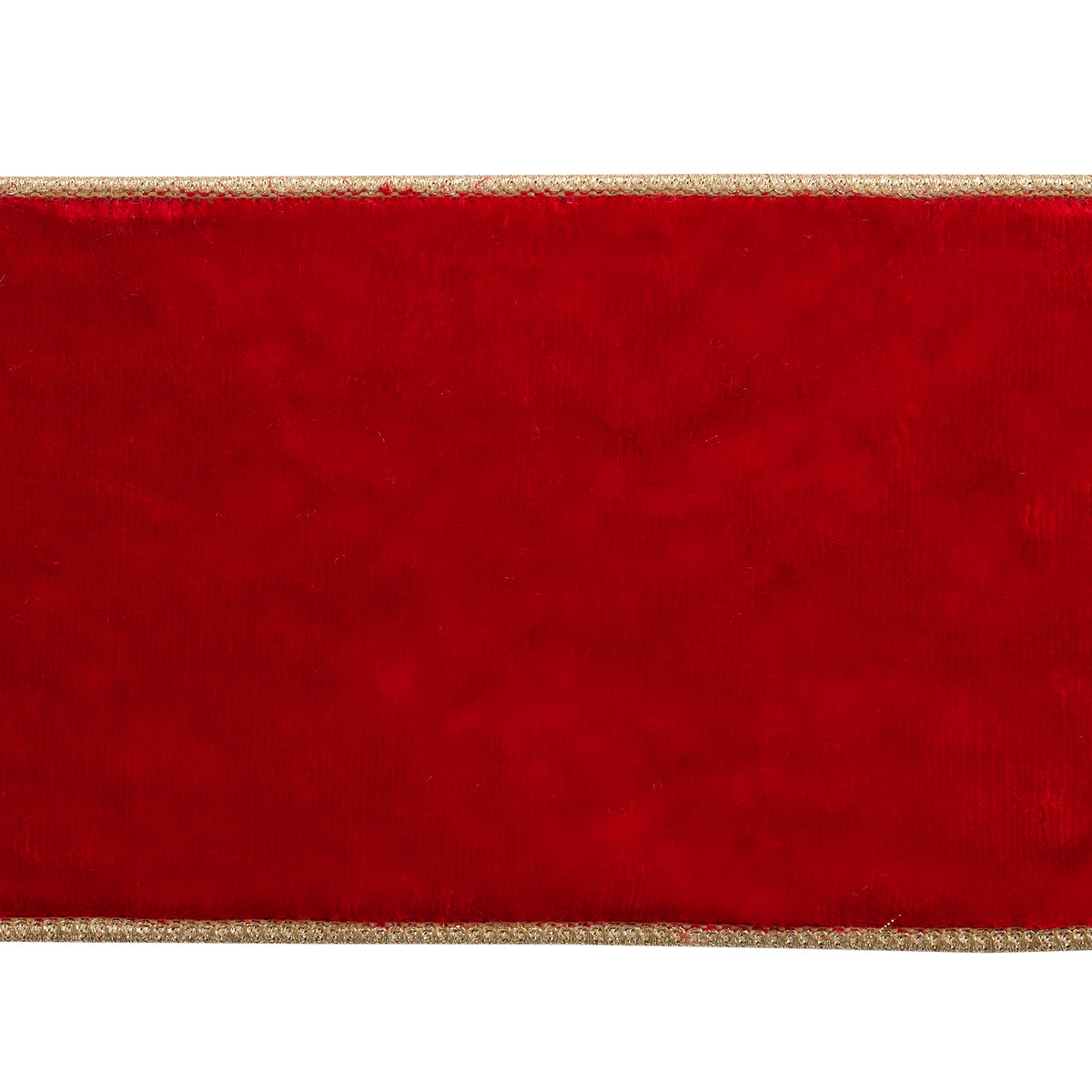Panglică Sheldon de Crăciun din catifea și dupion metalizat, roșu/auriu, 10 cm x 4,57 m