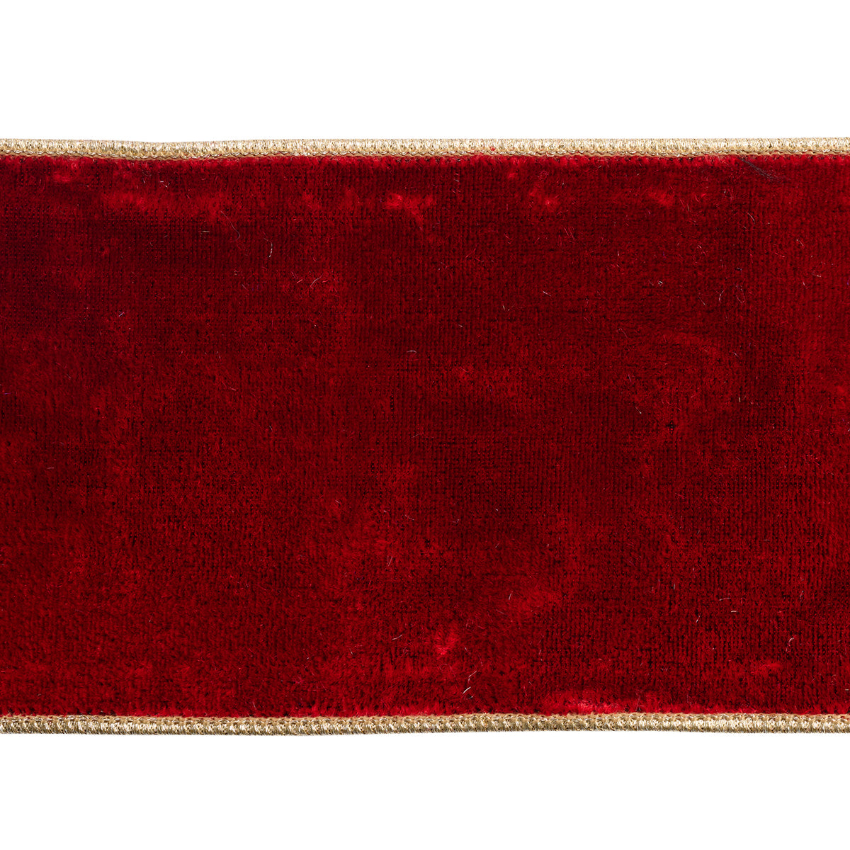 Panglică Sheldon din catifea și dupion metalizat, burgund/auriu, 10 cm x 4,57 m
