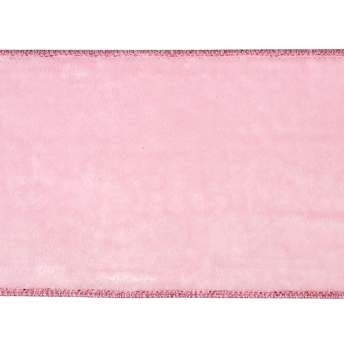 Panglică Sheldon din catifea și dupion metalizat, roz deschis, 10 cm x 4,57 m