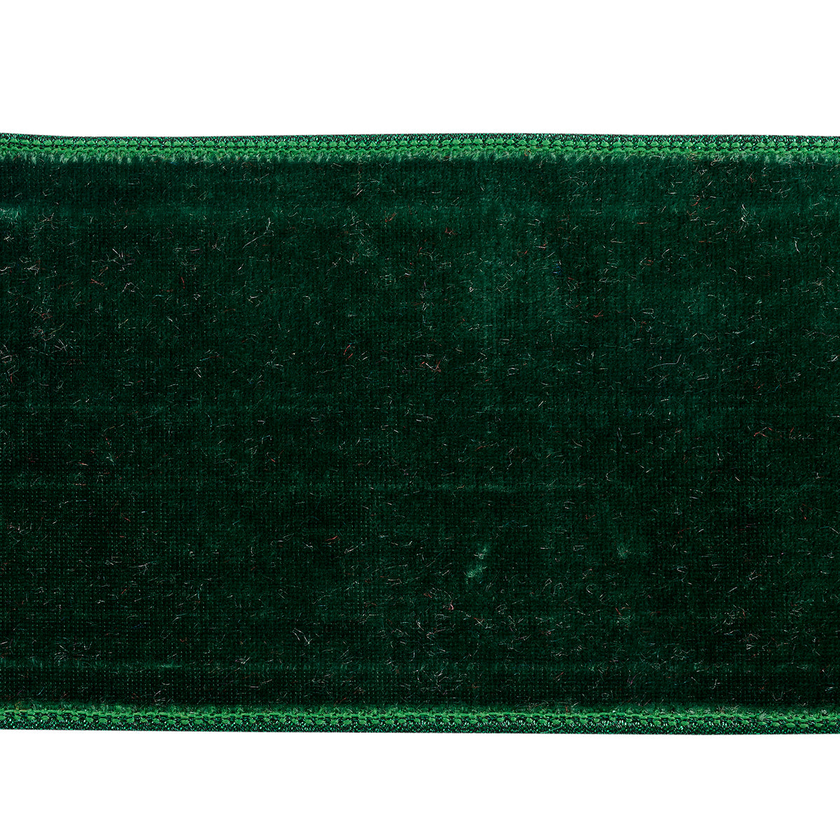 Panglică Sheldon din catifea și dupion metalizat, verde închis, 10 cm x 4,57 m
