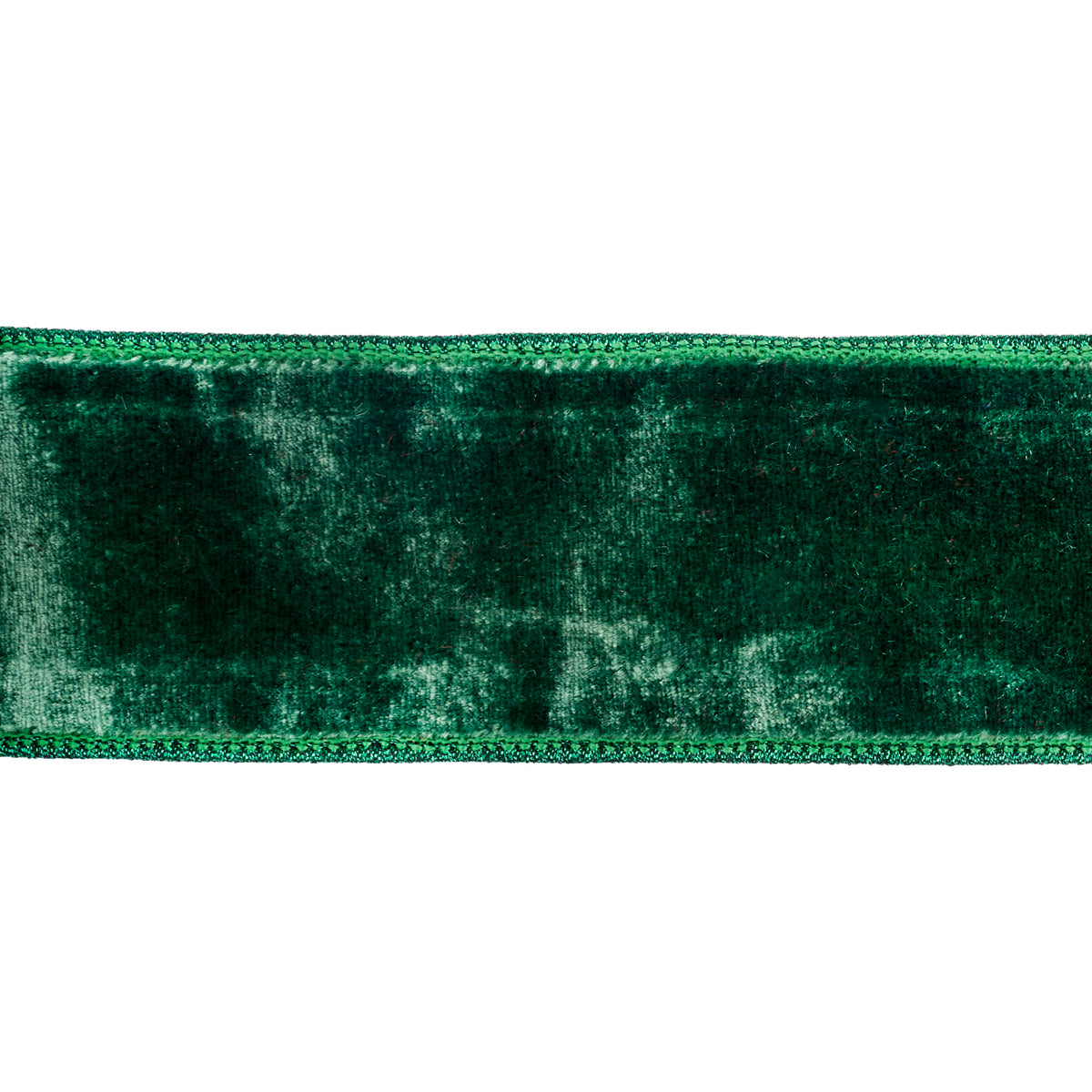 Panglică Sheldon din catifea și dupion metalizat, verde închis, 6,4 cm x 4,57 m