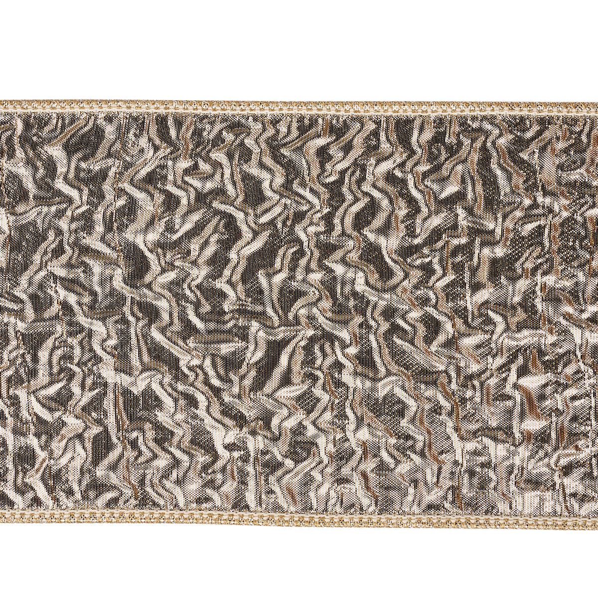 Panglică texturată din dupion metalizat, șampanie, 10 cm x 4,57 m