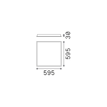 Panou LED încastrat Led Panel FI 60X60 31W CRI90 4000K – desen tehnic cu dimensiuni