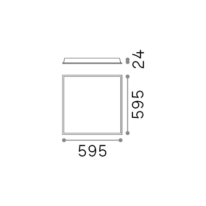 Panou LED încastrat Led Panel FI 60X60 40W CRI90 4000K – desen tehnic cu dimensiuni