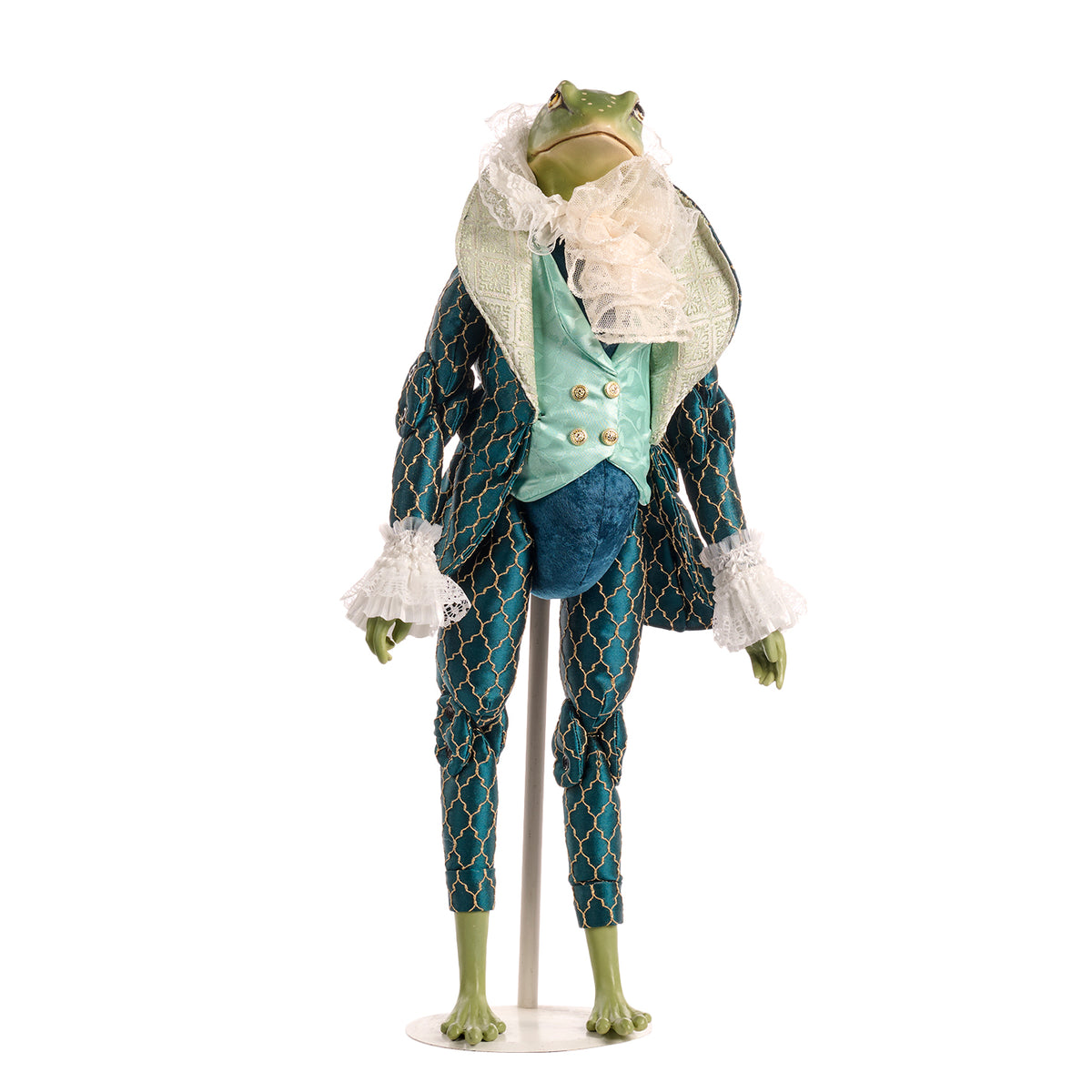 Păpușă domn broscoi articulată, verde, 60 cm