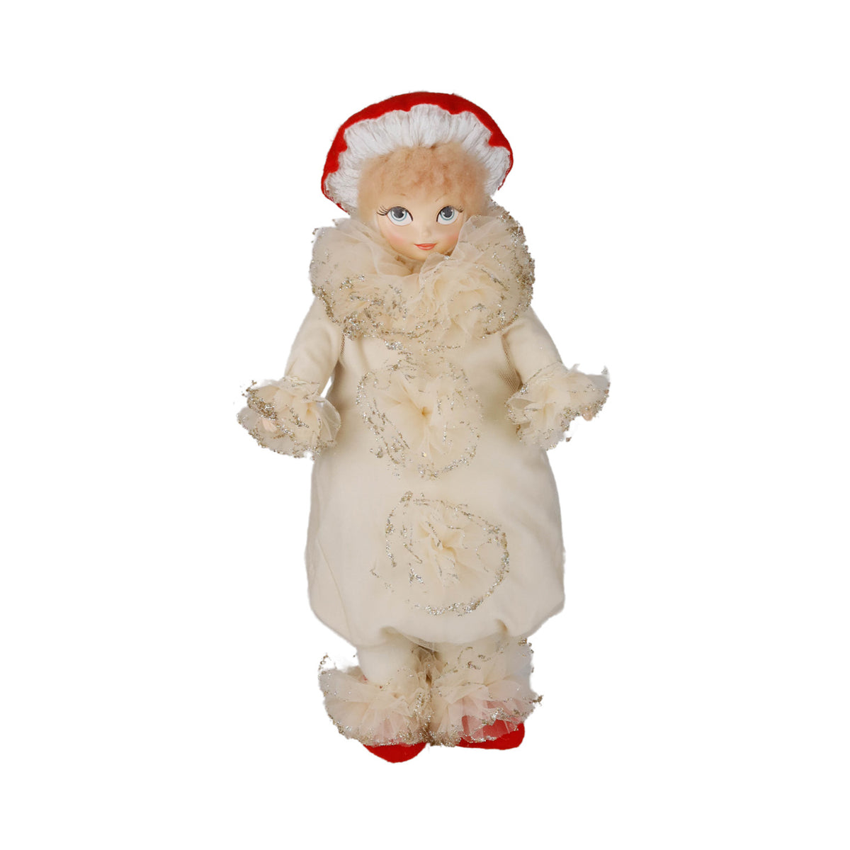 Păpușă fetiță-ciupercă Snow White, alb/roșu, 42 cm