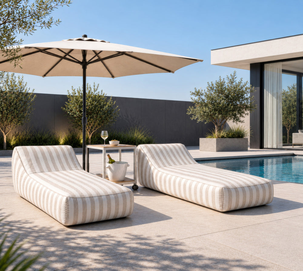 Pat de zi de exterior Solada, ecru stripe – ambient