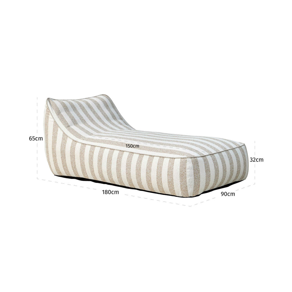 Pat de zi de exterior Solada, ecru stripe – desen tehnic cu dimensiuni