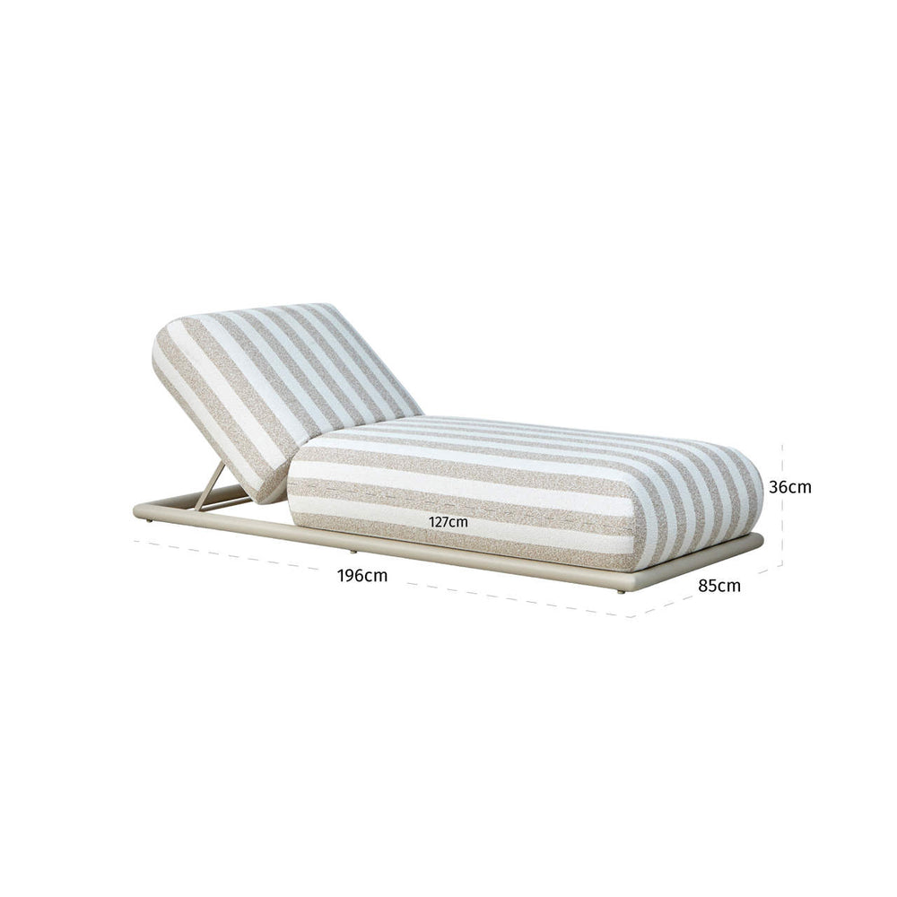 Pat de zi de exterior Sullivan, ecru stripe – desen tehnic cu dimensiuni