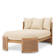Pat de zi exterior Marenzo, tec natural, ratan sintetic, cu perne arden natural