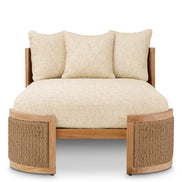 Pat de zi exterior Marenzo, tec natural, ratan sintetic, cu perne arden natural