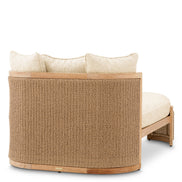 Pat de zi exterior Marenzo, tec natural, ratan sintetic, cu perne arden natural