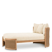 Pat de zi exterior Marenzo, tec natural, ratan sintetic, cu perne arden natural