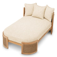 Pat de zi exterior Marenzo, tec natural, ratan sintetic, cu perne arden natural