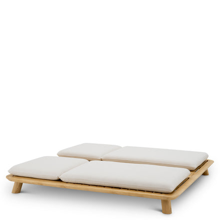 Pat de zi exterior Weston Double, tec natural, viola nisip