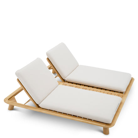 Pat de zi exterior Weston Double, tec natural, viola nisip