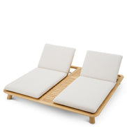 Pat de zi exterior Weston Double, tec natural, viola nisip