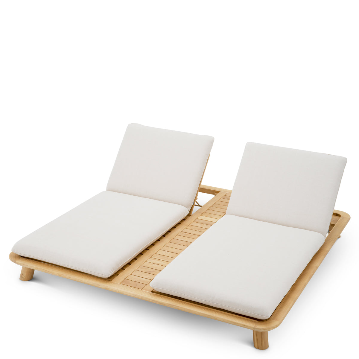 Pat de zi exterior Weston Double, tec natural, viola nisip