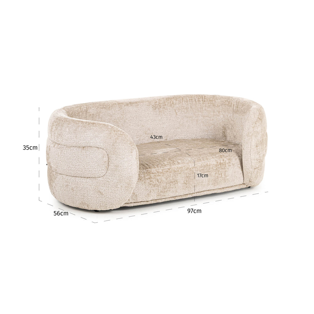 Pat pentru animale de companie Bingo, chenille clay – desen tehnic cu dimensiuni