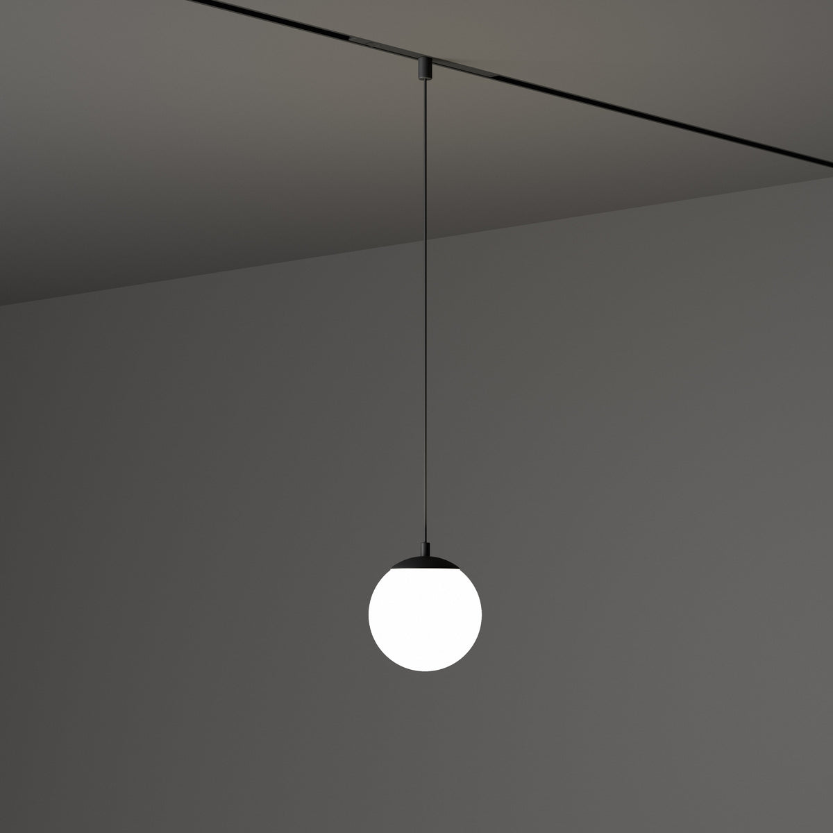 Pendul pe șină Ego sferă 10W 3000K On-Off, negru – ambient