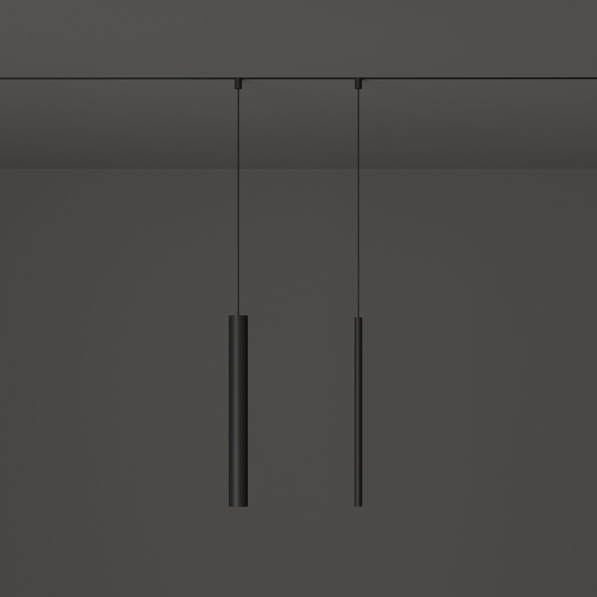 Pendul pe șină Ego tub 12W 3000K On-Off, negru – ambient