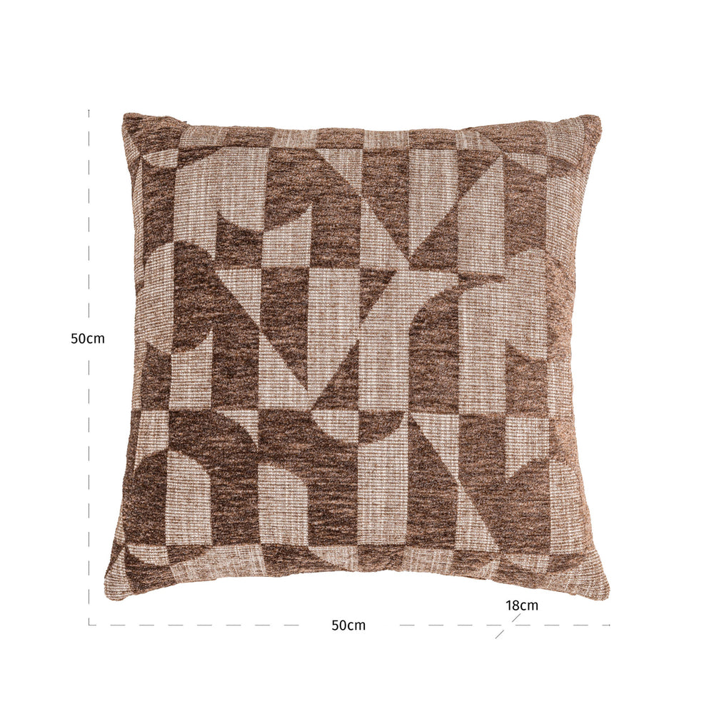 Pernă decorativă Aria, geometric maro – desen tehnic cu dimensiuni