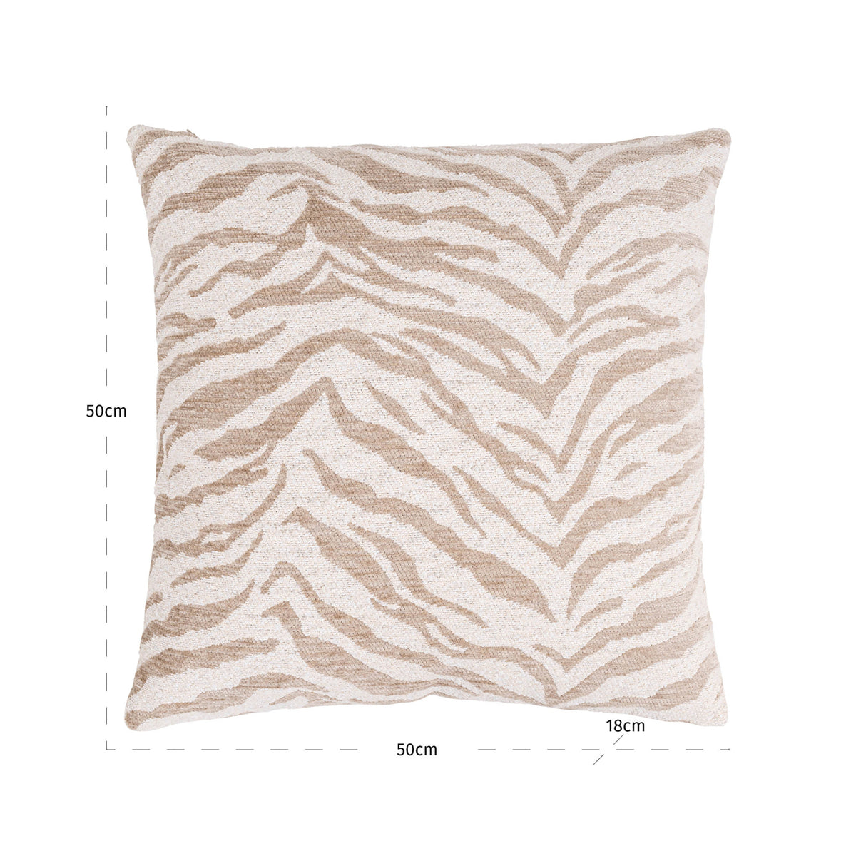 Pernă decorativă Eliza, tigru bej – desen tehnic cu dimensiuni