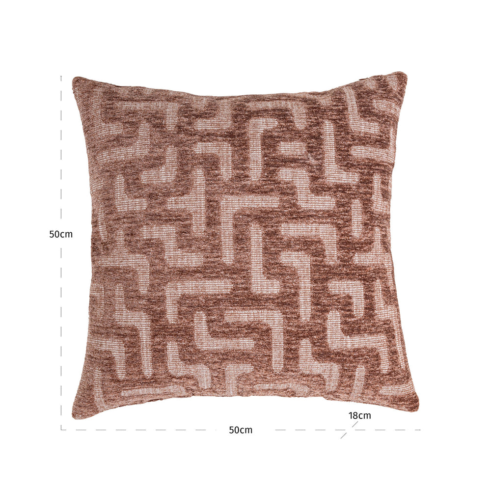 Pernă decorativă Lexa, labyrinth roz pudrat – desen tehnic cu dimensiuni