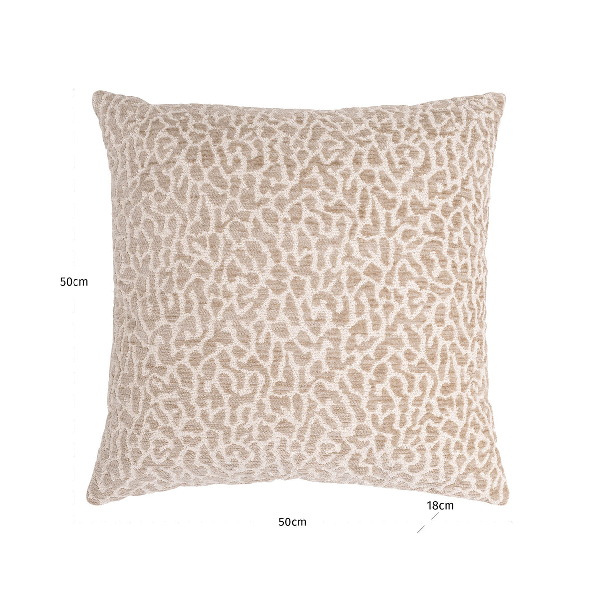 Pernă decorativă Noa, leopard bej – desen tehnic cu dimensiuni