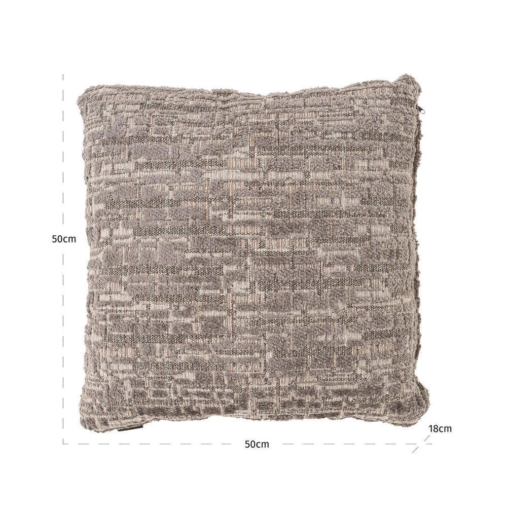 Pernă decorativă Olin, greige, 50 x 50 cm – desen tehnic cu dimensiuni
