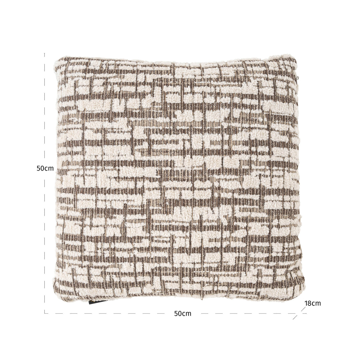 Pernă decorativă Oliv, crem, 50 x 50 cm – desen tehnic cu dimensiuni