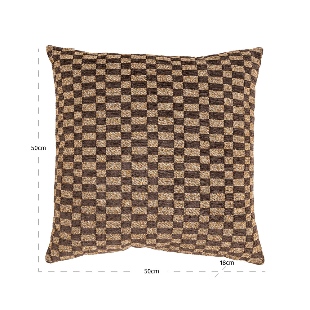 Pernă decorativă Remi, rectilinear maro – desen tehnic cu dimensiuni