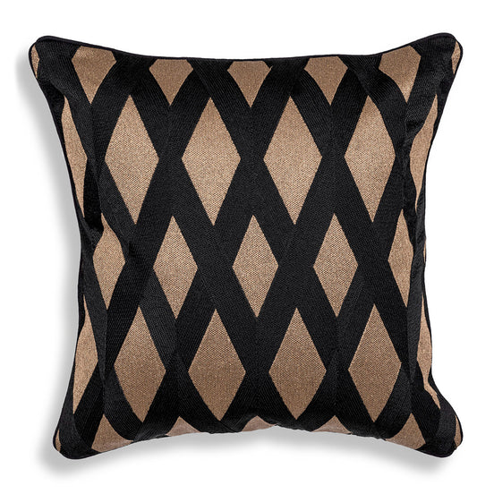 Pernă decorativă Splender pătrată, negru/auriu