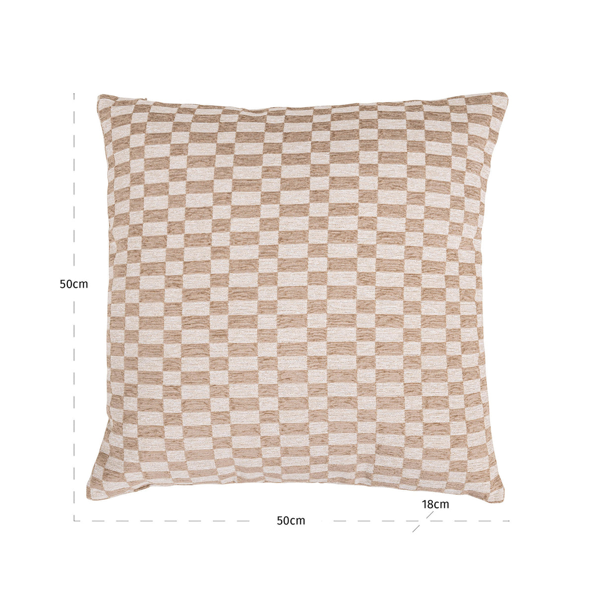 Pernă decorativă Tala, rectilinear nisip – desen tehnic cu dimensiuni