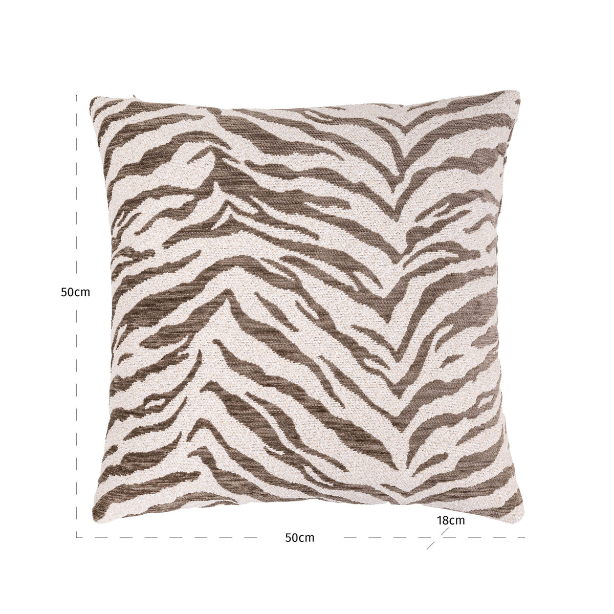 Pernă decorativă Tara, tigru taupe – desen tehnic cu dimensiuni