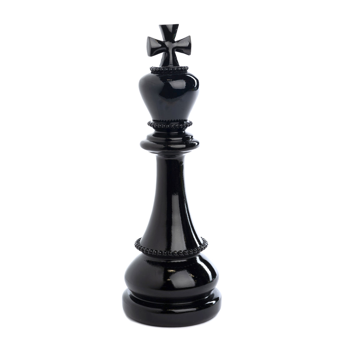 Piesă de șah decorativă, rege, negru, 30,5 cm