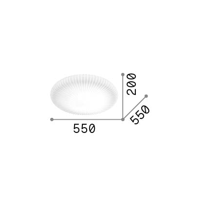 Plafonieră Atrium PL D55 – desen tehnic cu dimensiuni