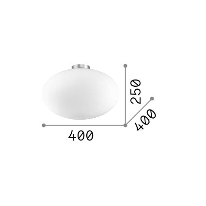 Plafonieră Candy PL1 D40 – desen tehnic cu dimensiuni
