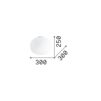 Plafonieră Cotton PL1 D30 – desen tehnic cu dimensiuni