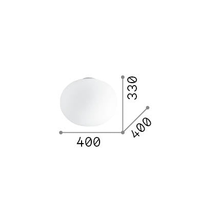 Plafonieră Cotton PL1 D40 – desen tehnic cu dimensiuni