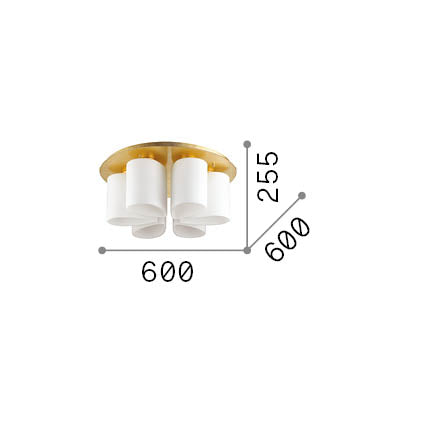 Plafonieră Daisy PL6 – desen tehnic cu dimensiuni