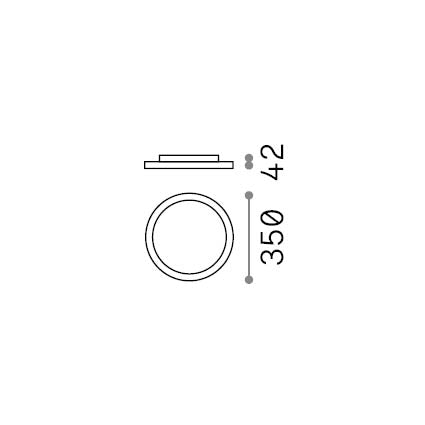 Plafonieră Fly Slim PL D35 2700K – desen tehnic cu dimensiuni