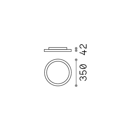 Plafonieră Fly Slim PL D35 3000K – desen tehnic cu dimensiuni