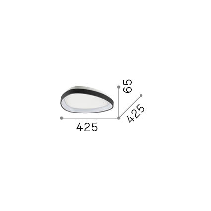 Plafonieră Gemini PL D042 On-Off 2700K, alamă – desen tehnic cu dimensiuni