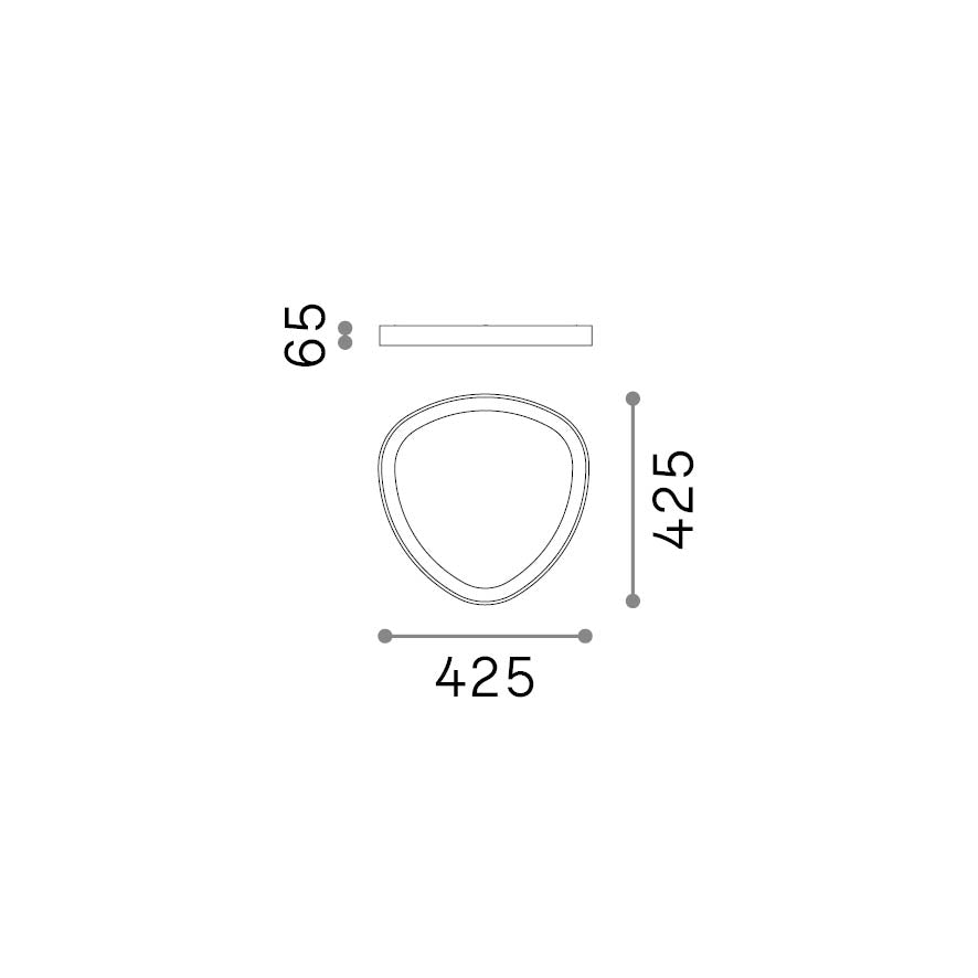 Plafonieră Gemini PL D042 On-Off 4000K, negru – desen tehnic cu dimensiuni