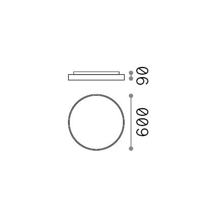Plafonieră Halo PL D60 3000K – desen tehnic cu dimensiuni